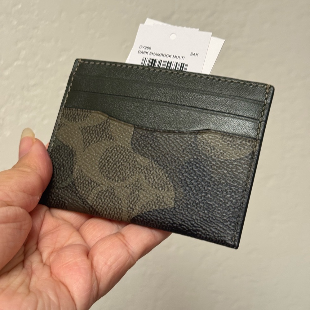 Coach Slim Id Card Case In Signature Camo Print NWT - Picture 6 of 7